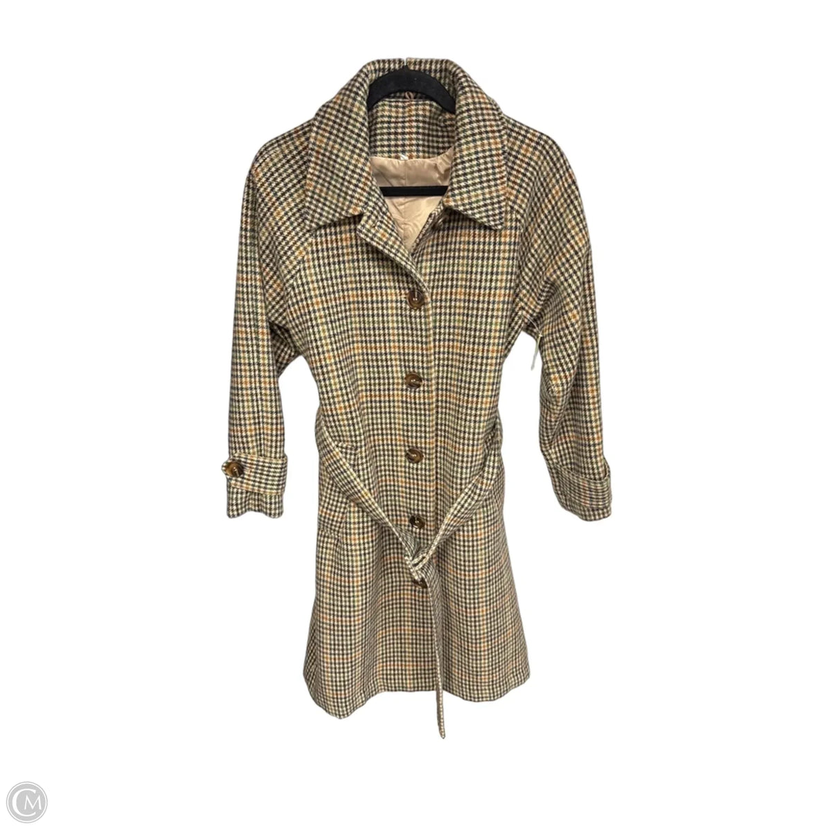 Coat Peacoat By Clothes Mentor In Plaid Pattern, Size: S
