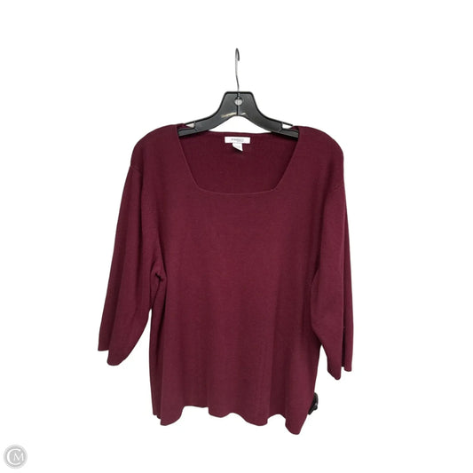 Sweater By Dressbarn In Maroon, Size: 22