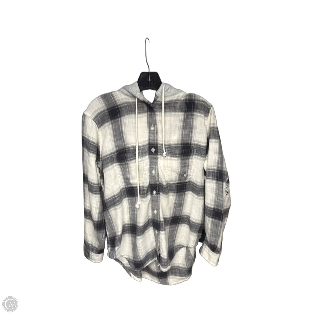 Top Long Sleeve By American Eagle In Plaid Pattern, Size: Xs