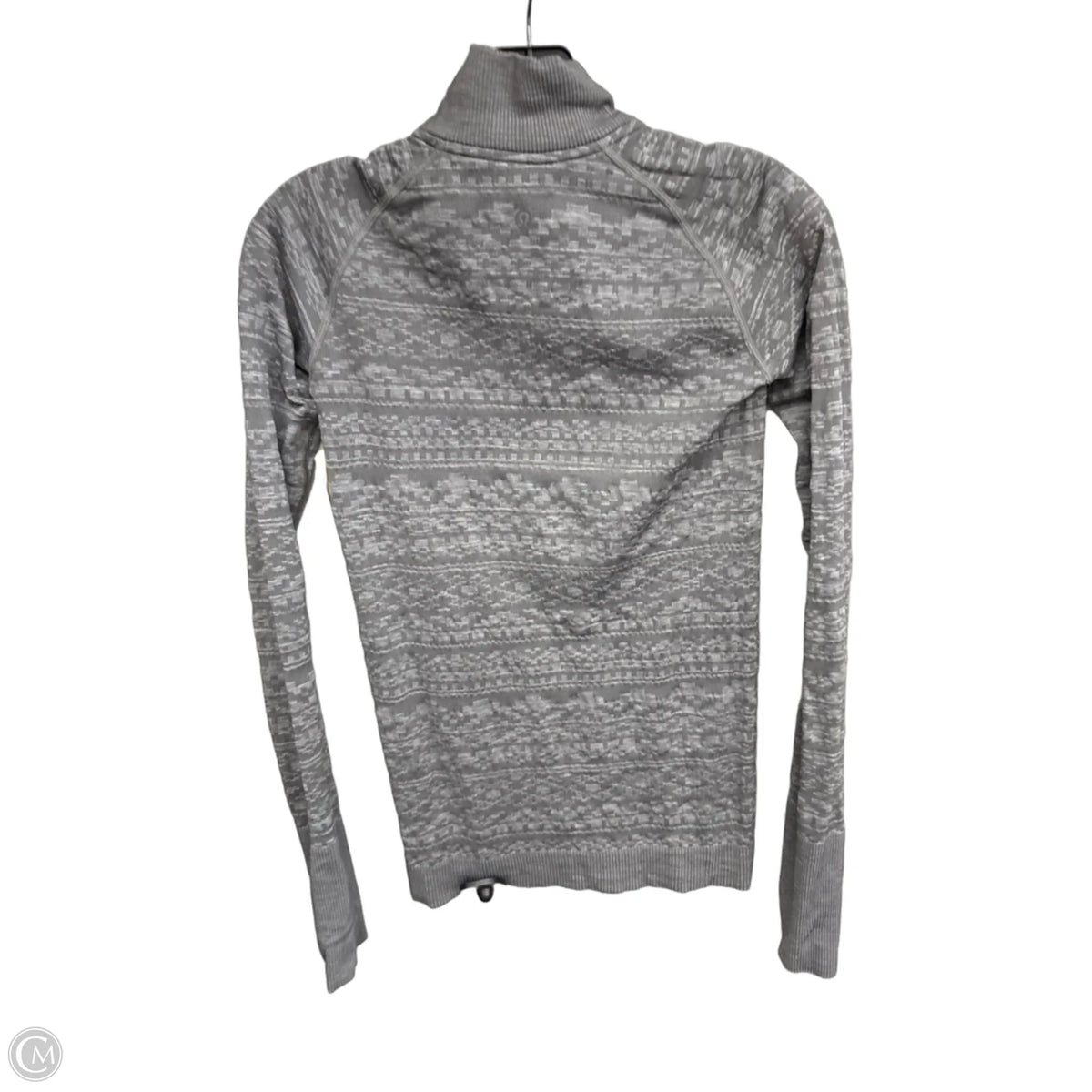 Athletic Top Long Sleeve Collar By Lululemon In Grey, Size: 4