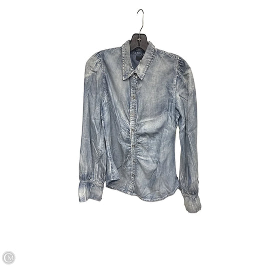 Top Long Sleeve By Kut In Blue Denim, Size: M