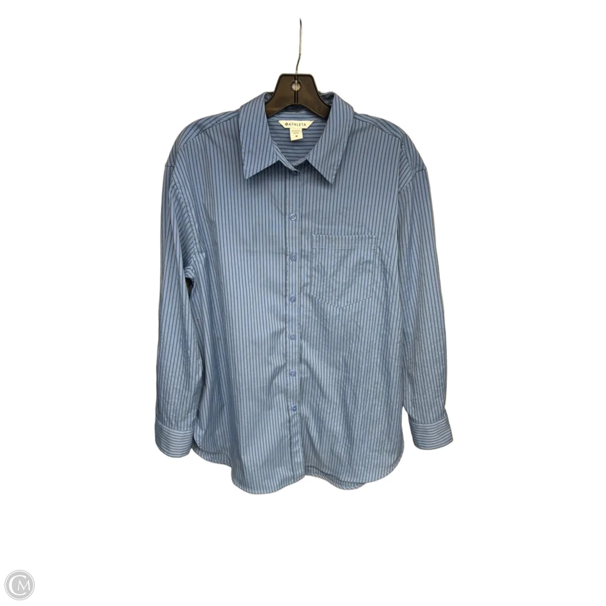 Top Long Sleeve By Athleta In Striped Pattern, Size: M