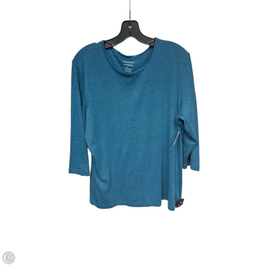 Top Long Sleeve By Christopher And Banks In Teal, Size: Xl