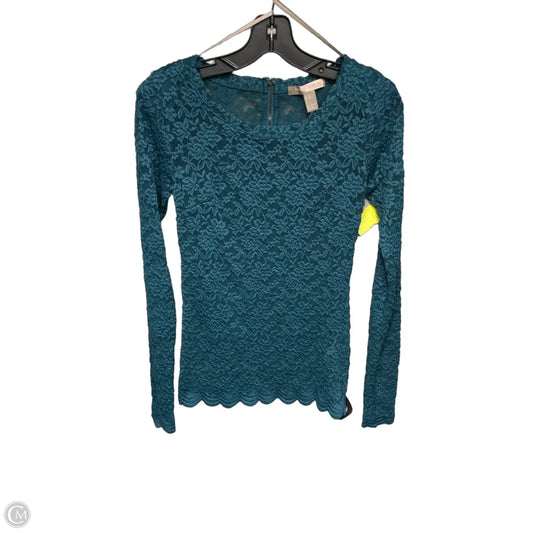 Top Long Sleeve By Forever 21 In Teal, Size: S