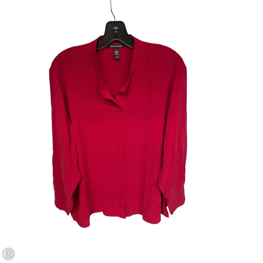Top Long Sleeve By Eileen Fisher In Red, Size: Xl
