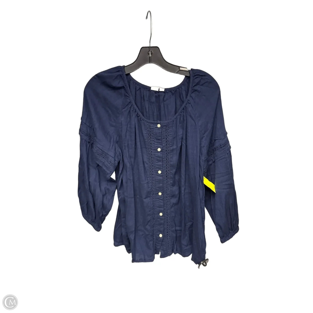 Top 3/4 Sleeve By Gap In Navy, Size: L