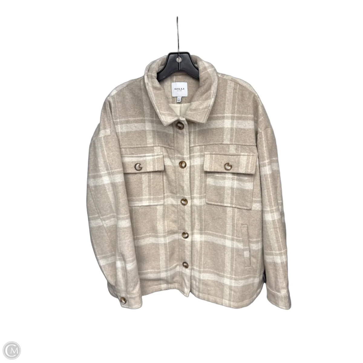 Jacket Shirt By Gilli In Tan, Size: L