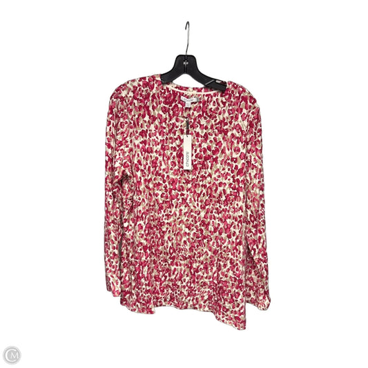 Top 3/4 Sleeve By Chicos In Pink & Tan, Size: Xl