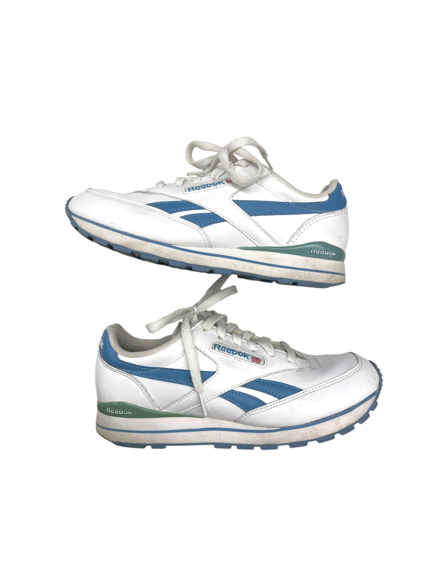 Shoes Athletic By Reebok In White Blue, Size: 8