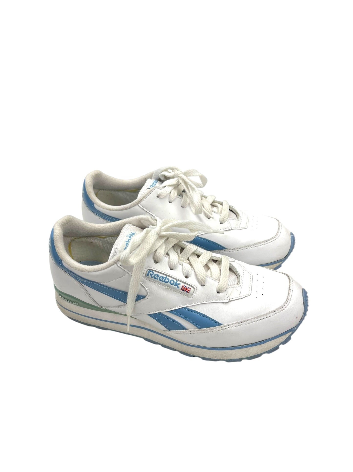 Shoes Athletic By Reebok In White Blue, Size: 8