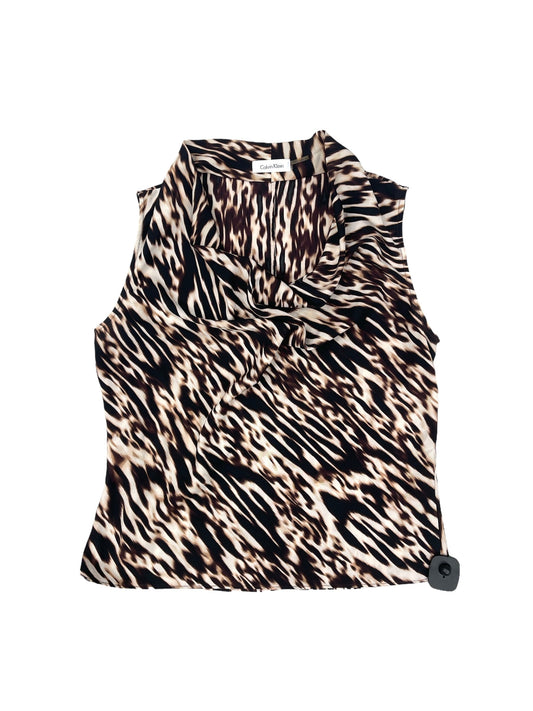 Top Sleeveless By Calvin Klein In Animal Print, Size: M