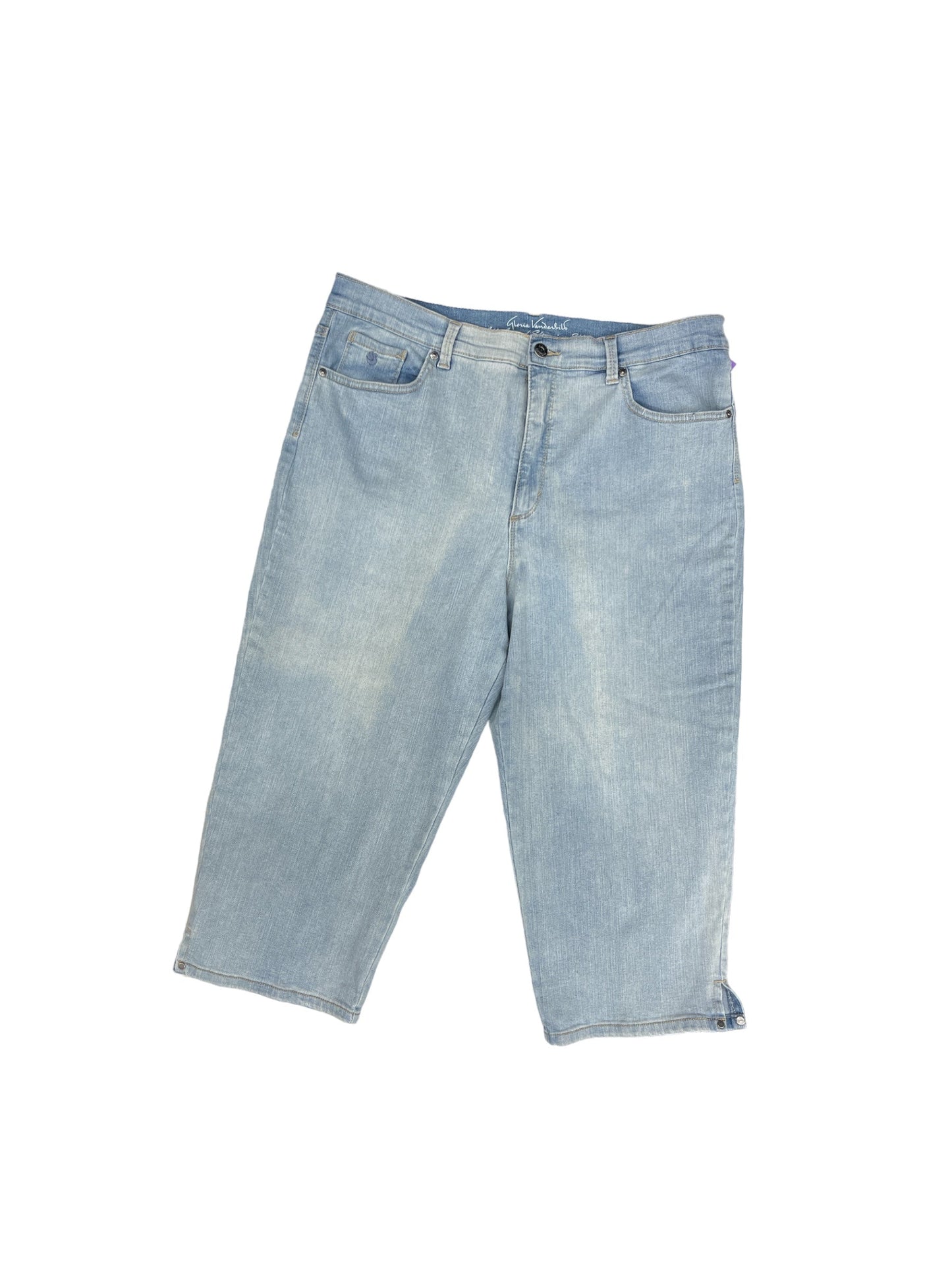 Blue Denim Jeans Cropped Gloria Vanderbilt, Size 14