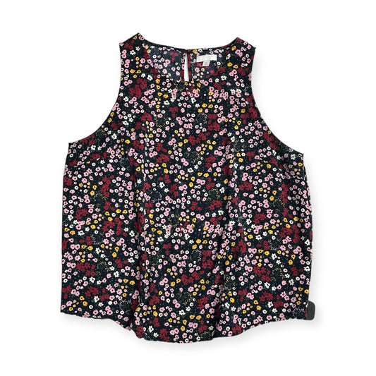 Floral Print Top Sleeveless 14th And Union, Size Xl