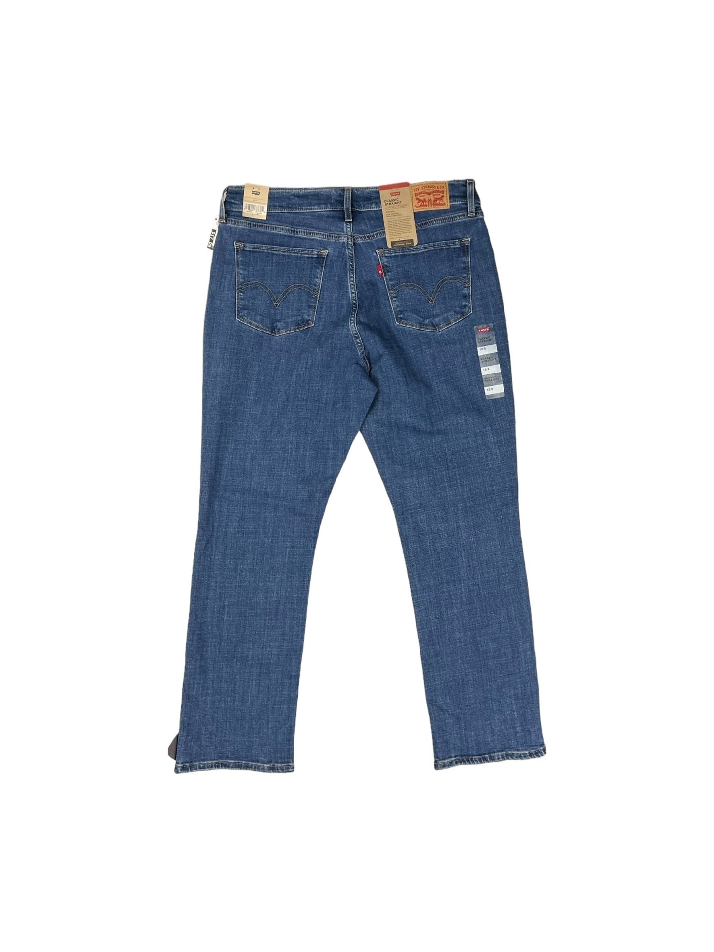 Blue Denim Jeans Straight Levis, Size 12