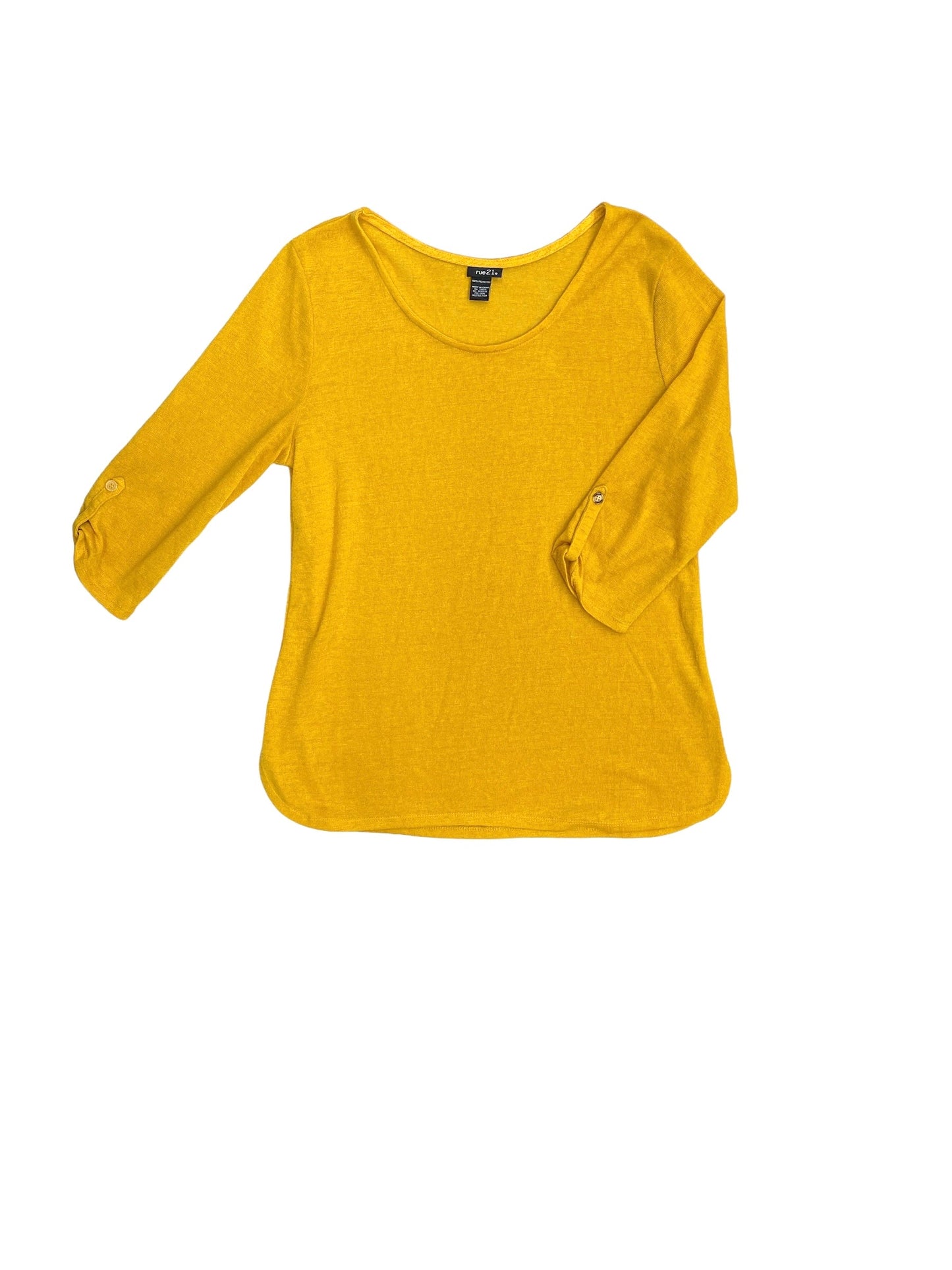 Yellow Top 3/4 Sleeve Rue 21, Size Xl