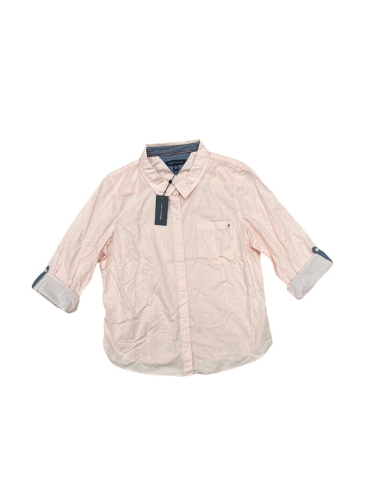 Top 3/4 Sleeve By Tommy Hilfiger In Pink, Size: Xxl