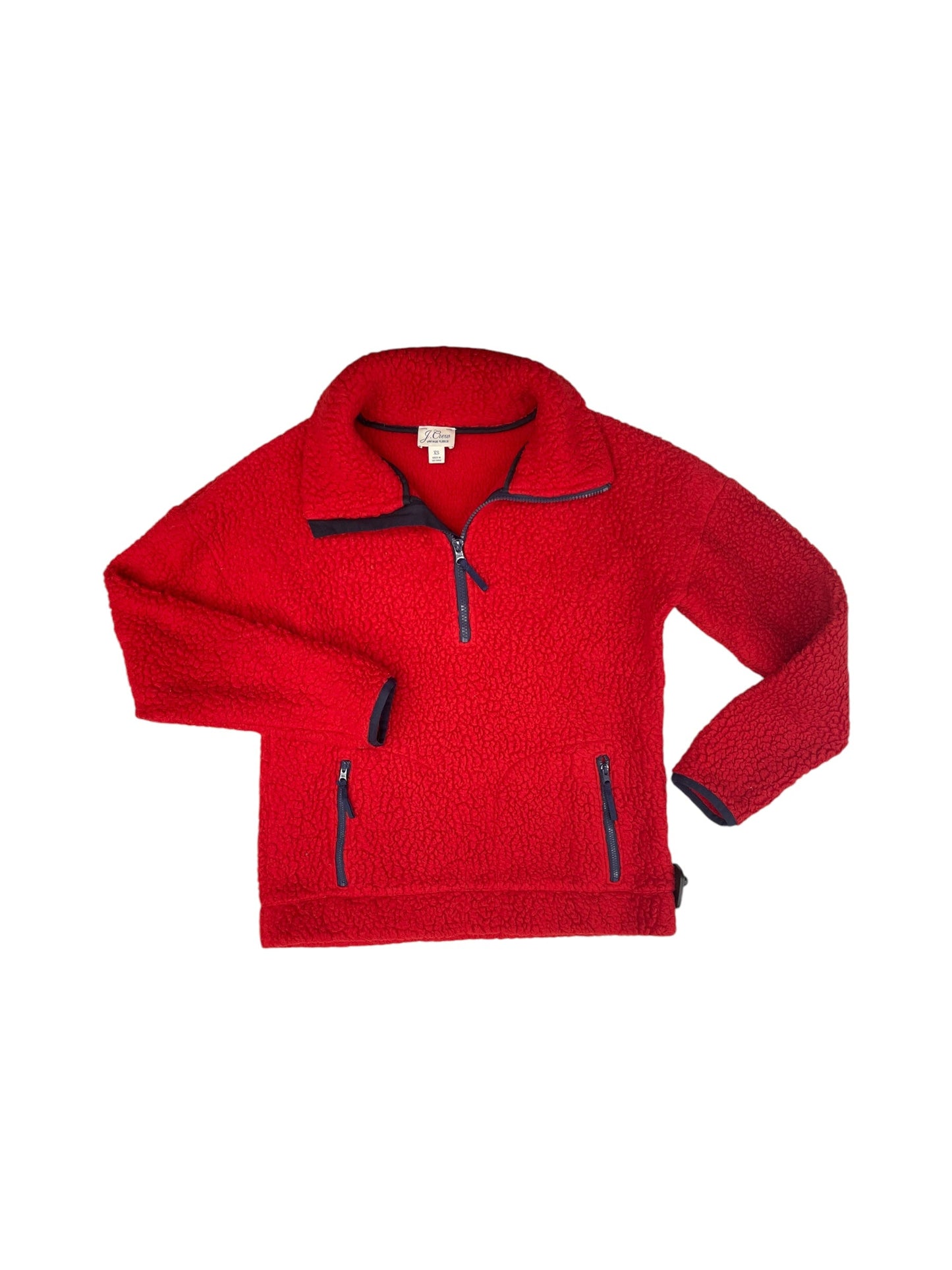 Jacket Fleece By J. Crew In Red, Size: Xs