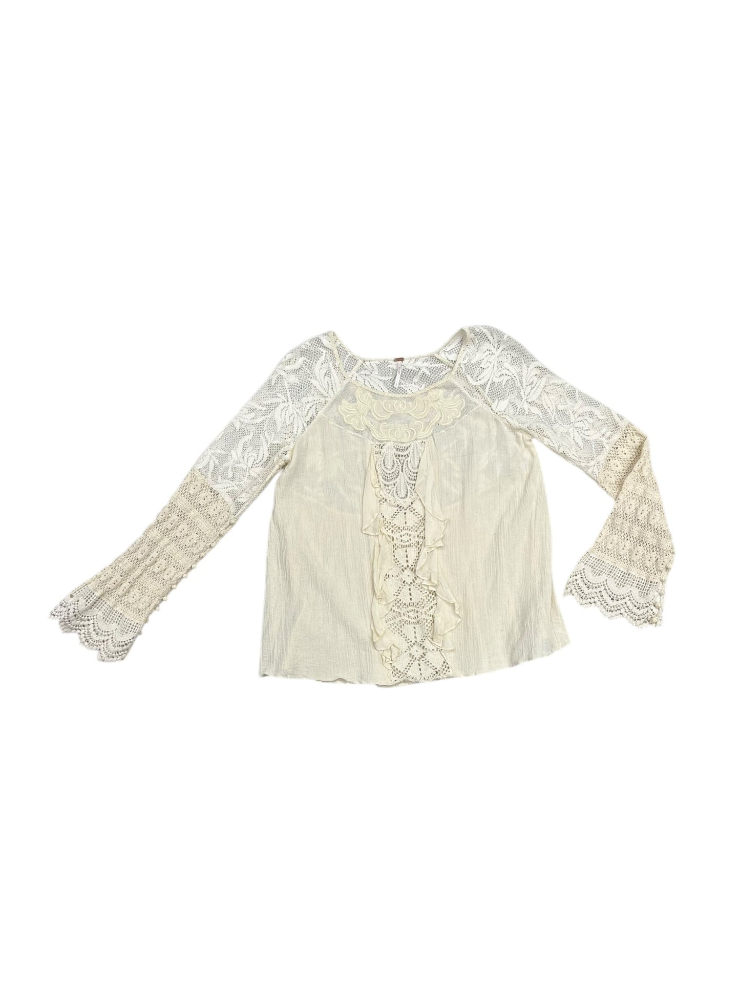 Top Long Sleeve By Free People In Cream, Size: S