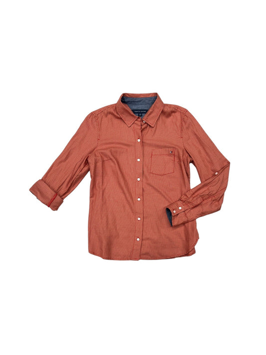 Top Long Sleeve By Tommy Hilfiger In Red & Tan, Size: S