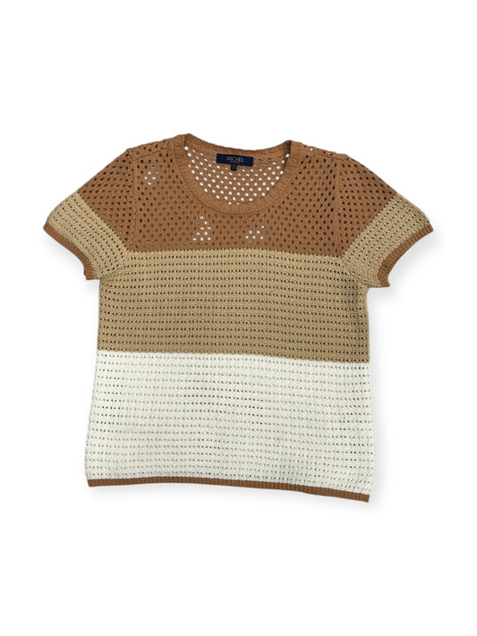 Sweater By Rachel Roy In Tan & White, Size: M