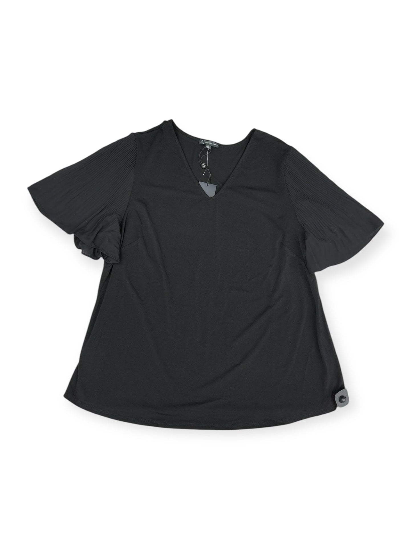 Top Short Sleeve By Adrianna Papell In Black, Size: 2x