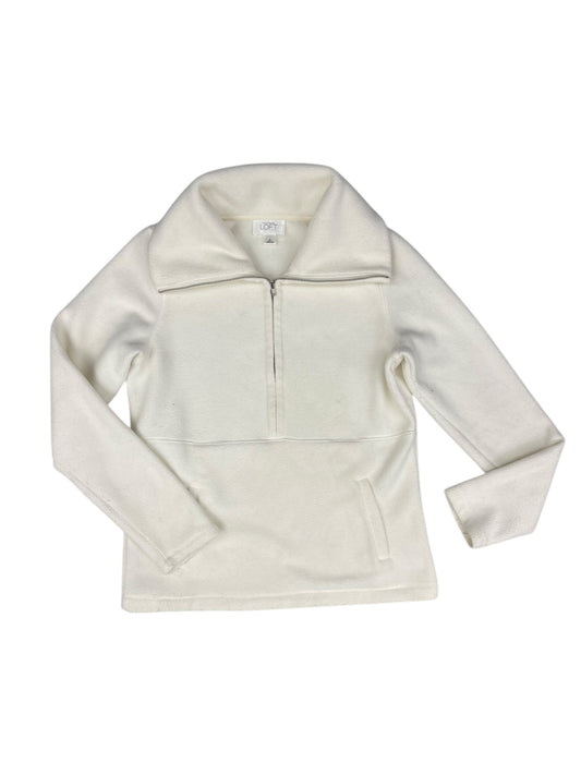 Jacket Fleece By Loft In Ivory, Size: S