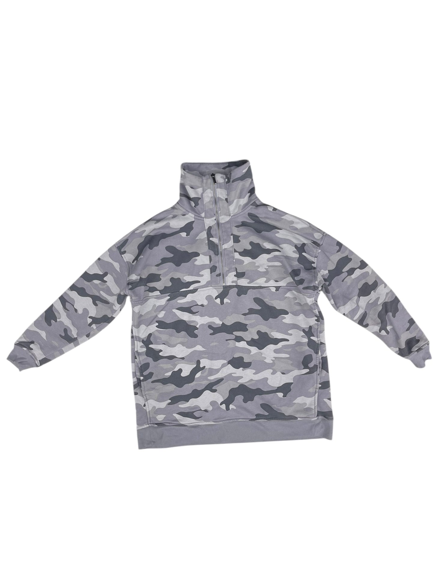 Sweatshirt Collar By Quaker Factory In Camouflage Print, Size: S