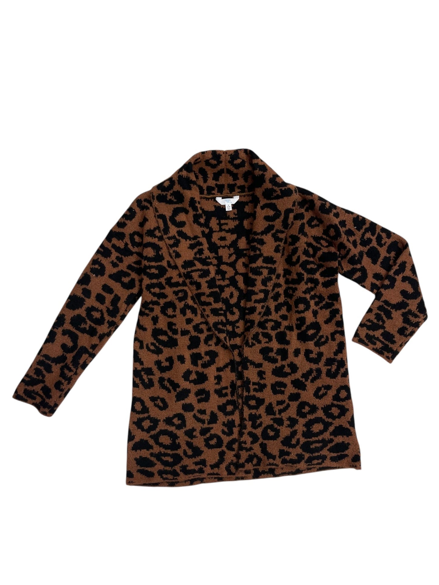 Sweater Cardigan By Time And Tru In Animal Print, Size: S