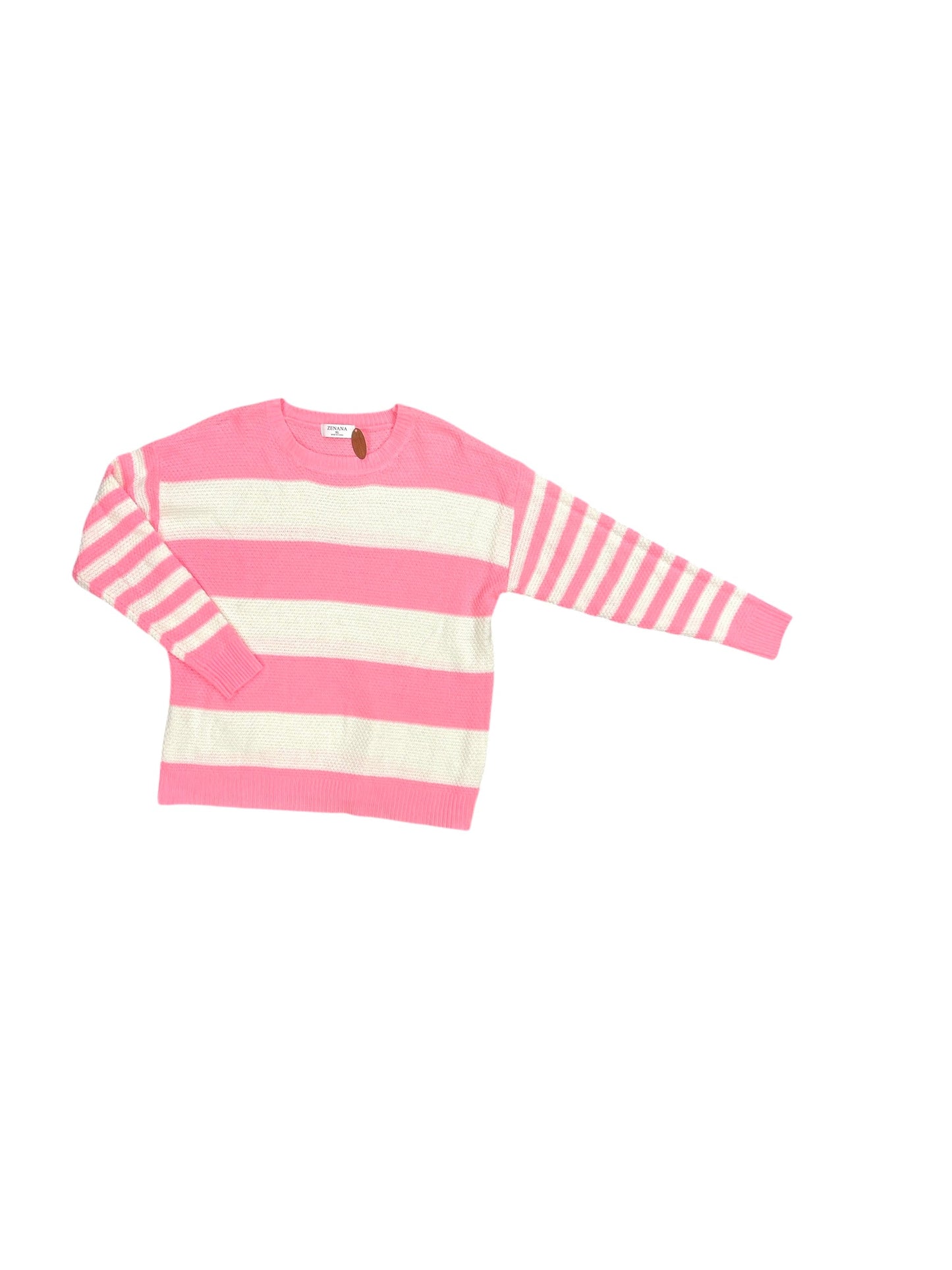 Sweater By Zenana Outfitters In Striped Pattern, Size: Xl