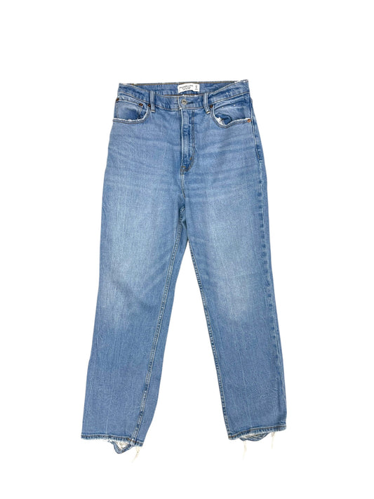 Jeans Straight By Abercrombie And Fitch In Blue Denim, Size: 8