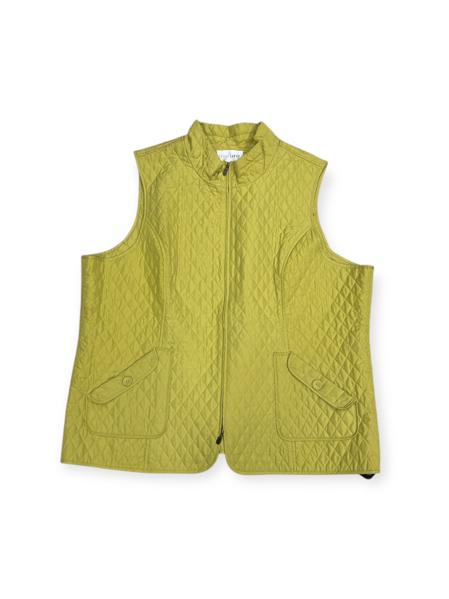 Vest Puffer & Quilted By Sport In Green, Size: 2x