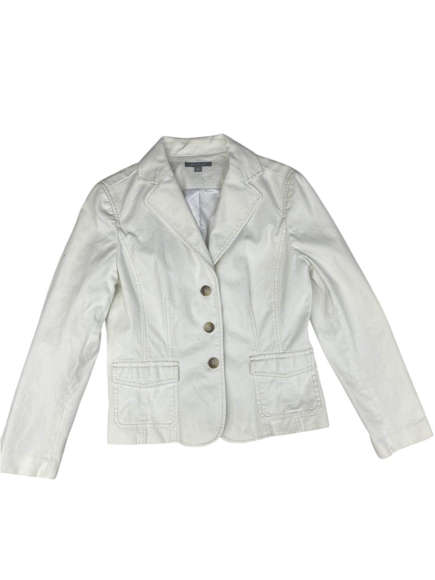 Blazer By Ann Taylor In White, Size: 8