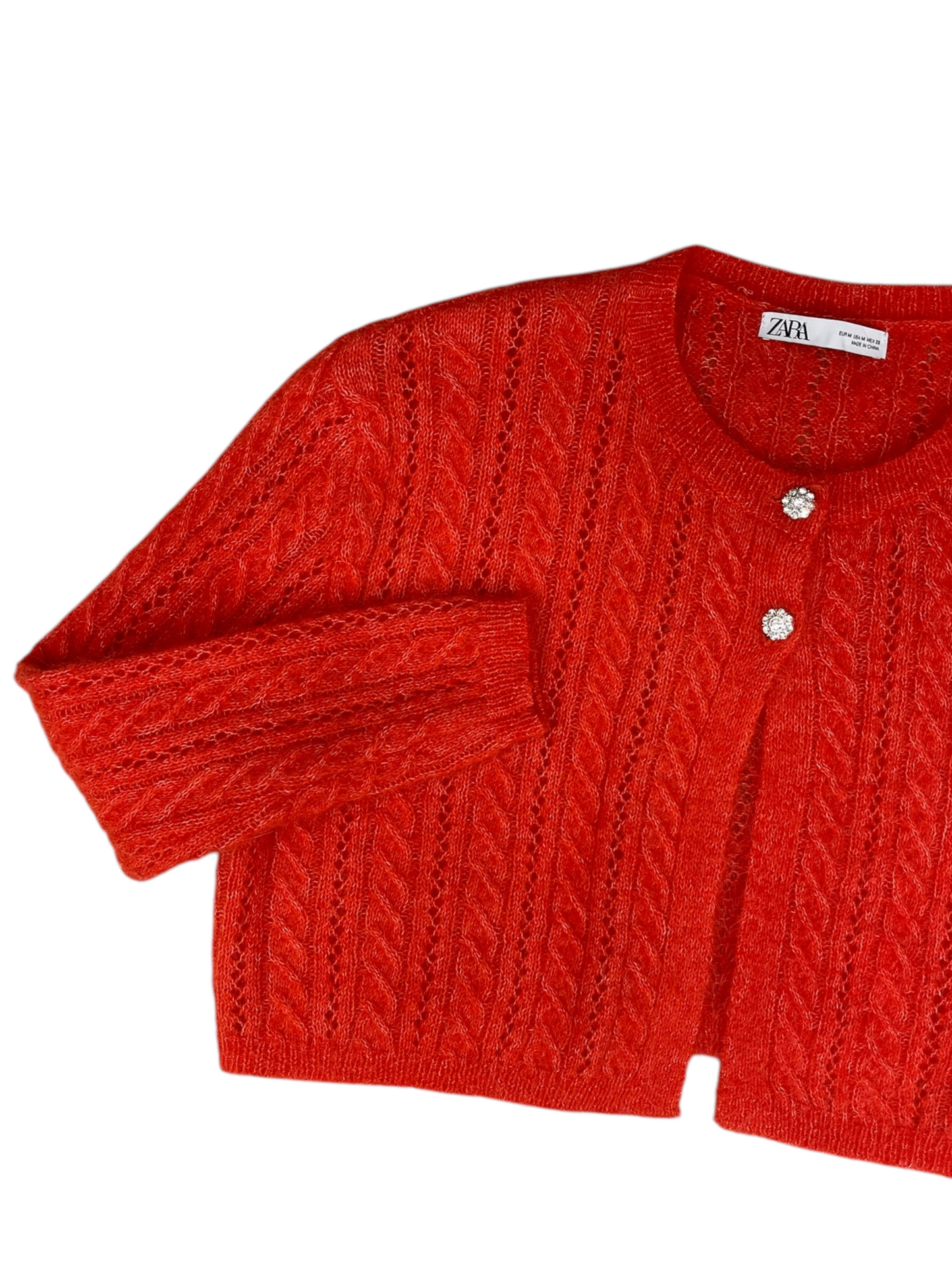 Sweater Cardigan By Zara In Red, Size: M