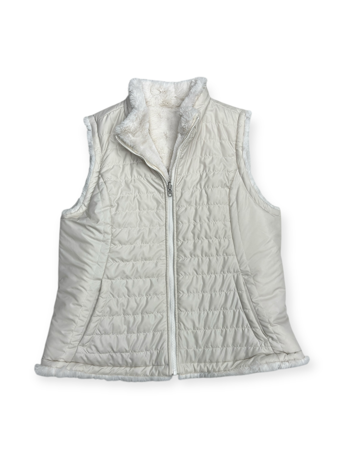 Vest Puffer & Quilted By Nicole Miller In White, Size: Xl