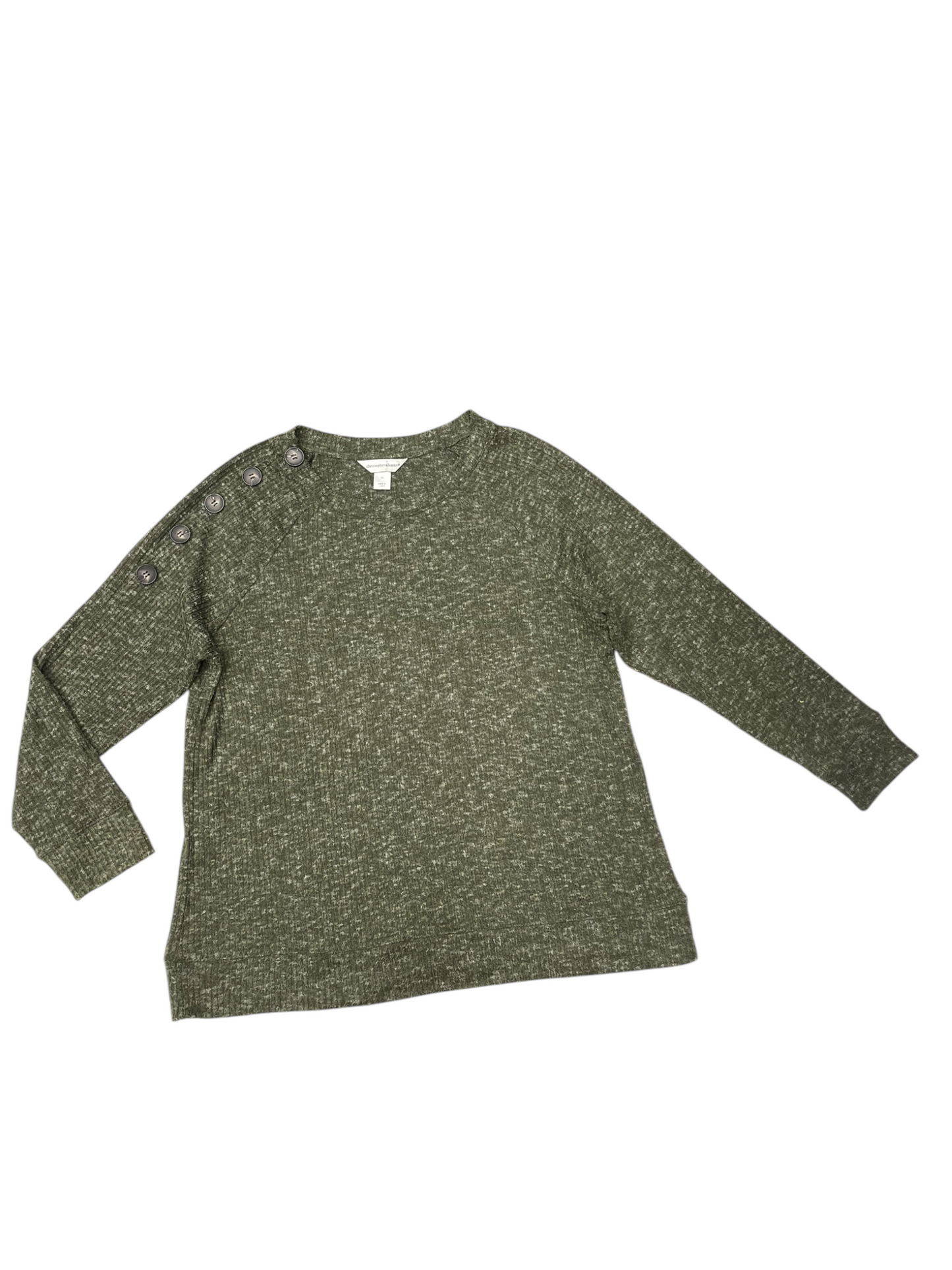 Top Long Sleeve By Cj Banks In Green, Size: Xl