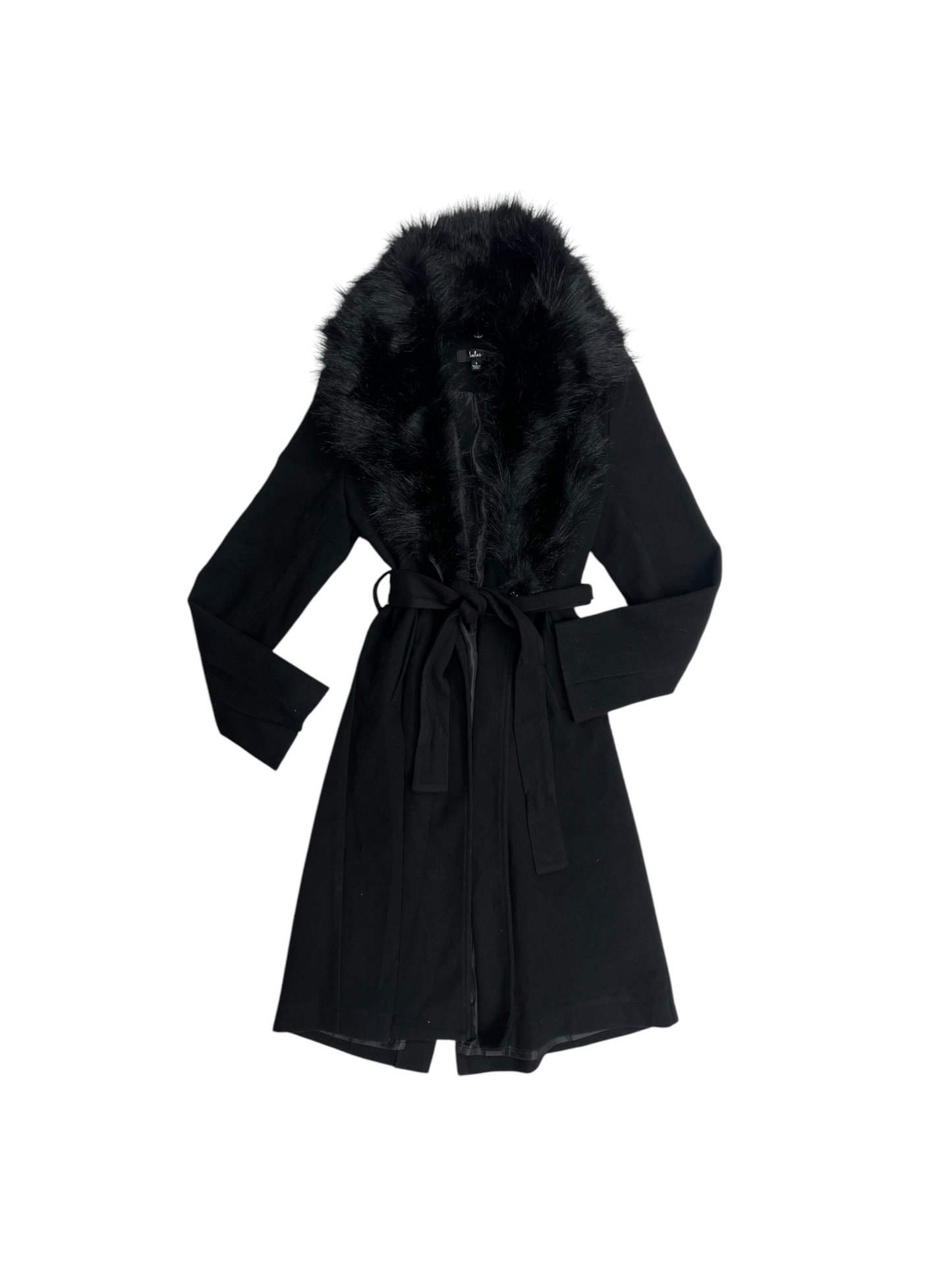 Coat Trench Coat By Lulus In Black, Size: S