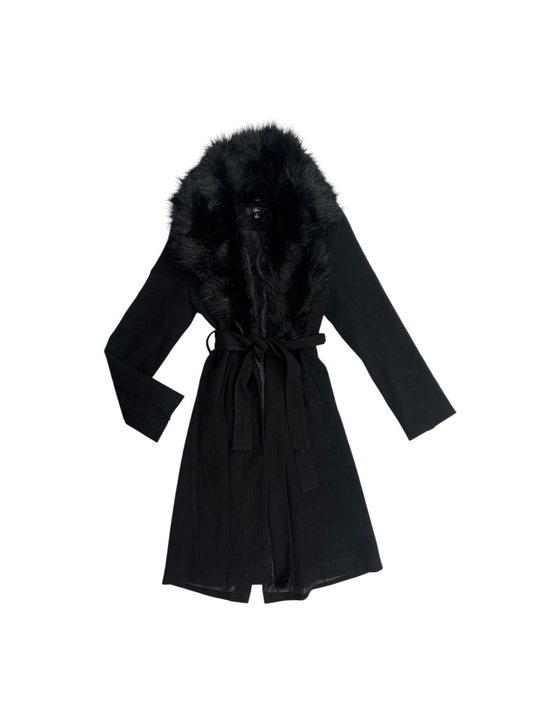 Coat Trench Coat By Lulus In Black, Size: S