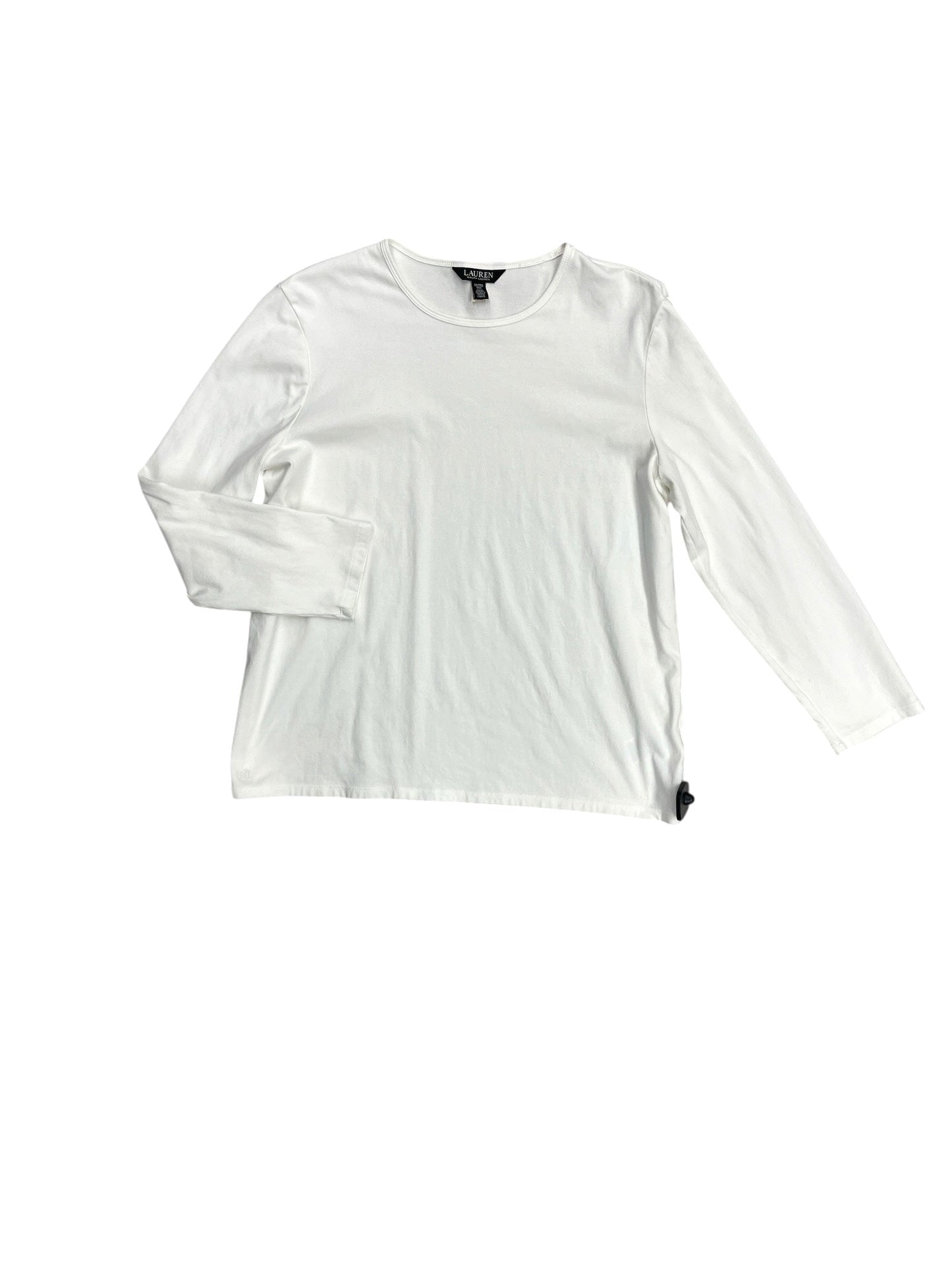 Top Long Sleeve By Lauren By Ralph Lauren In White, Size: 2x