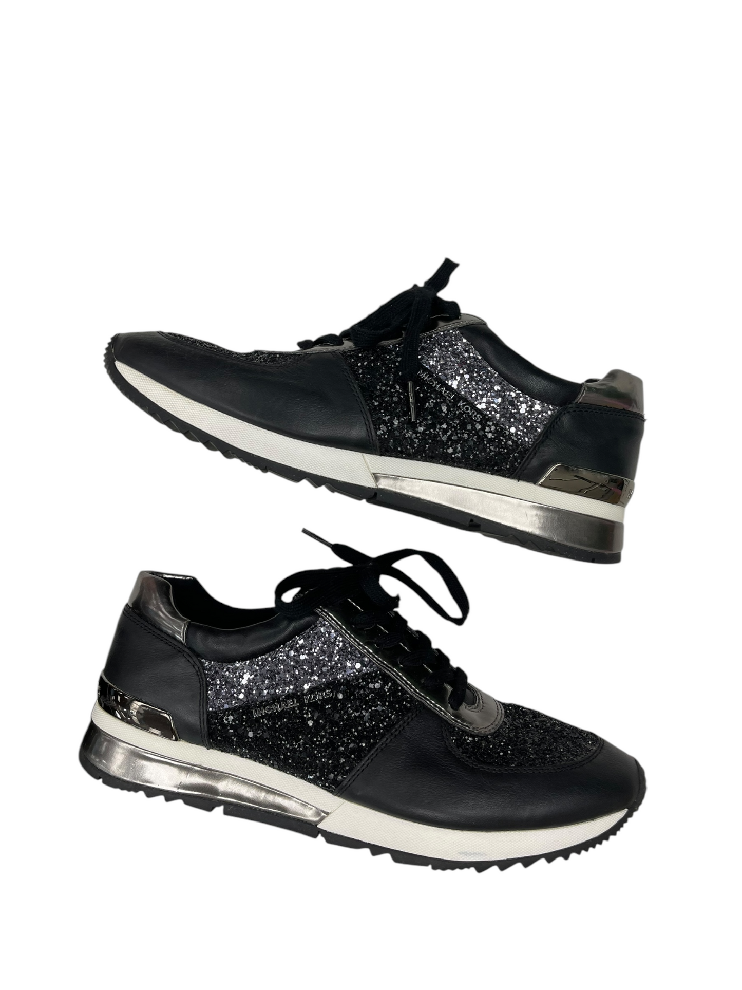 Shoes Athletic By Michael By Michael Kors In Black & Silver, Size: 11