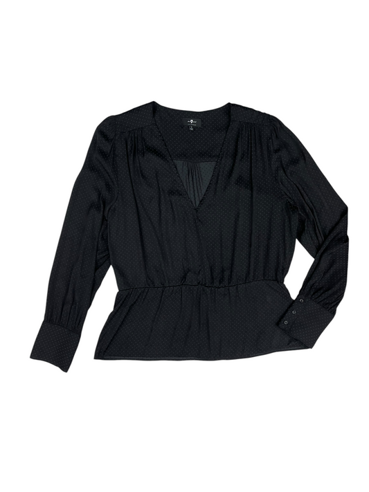 Top Long Sleeve By 7 For All Mankind In Black, Size: L