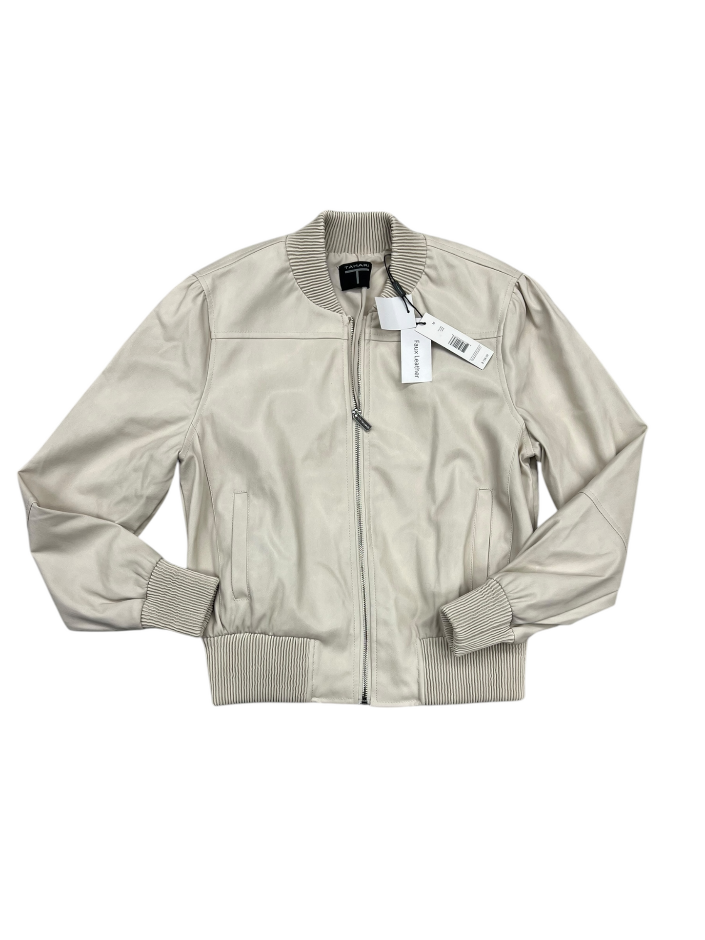 Jacket Moto By Tahari By Arthur Levine In Cream, Size: M