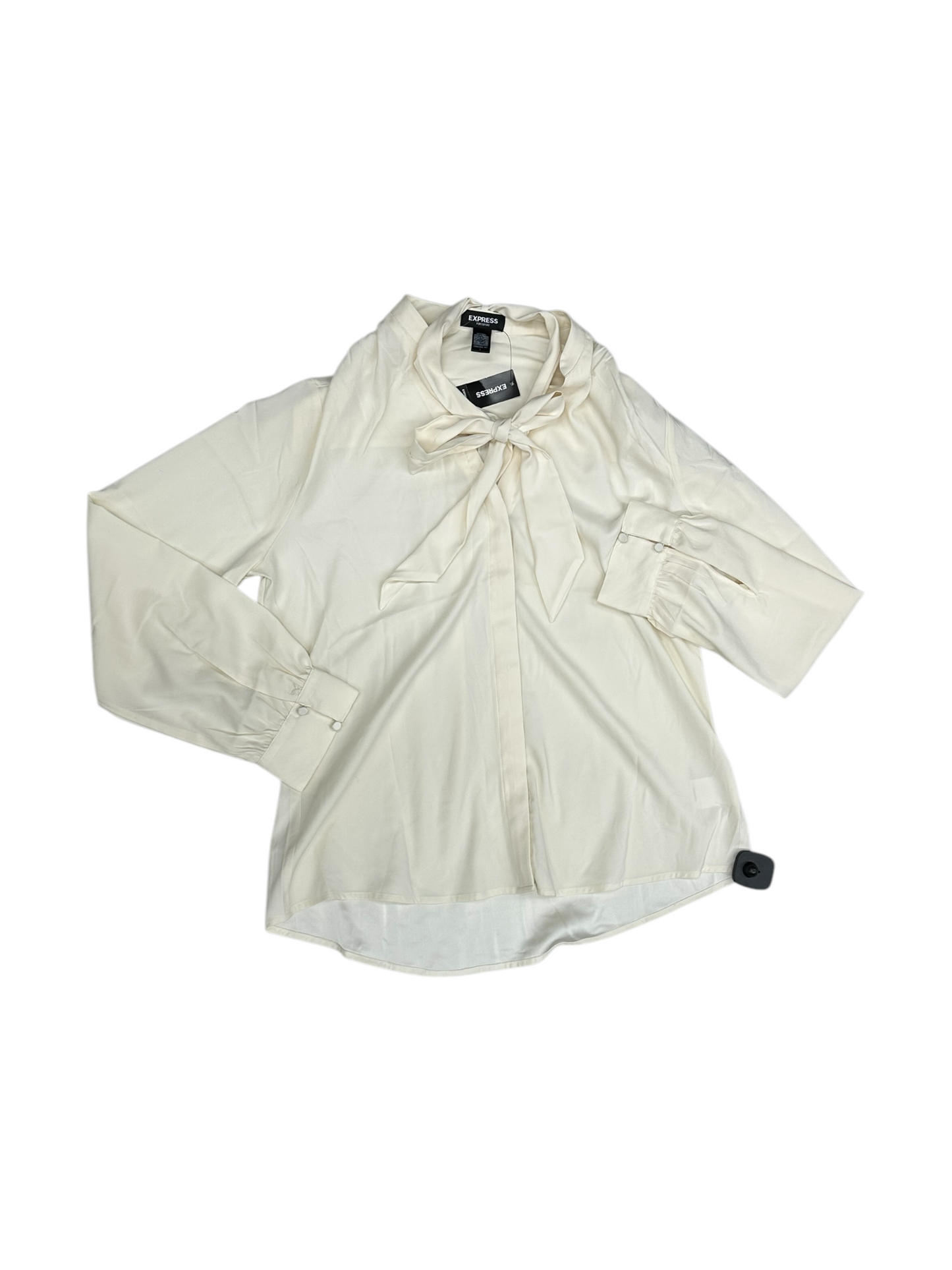 Top Long Sleeve By Express In Cream, Size: L