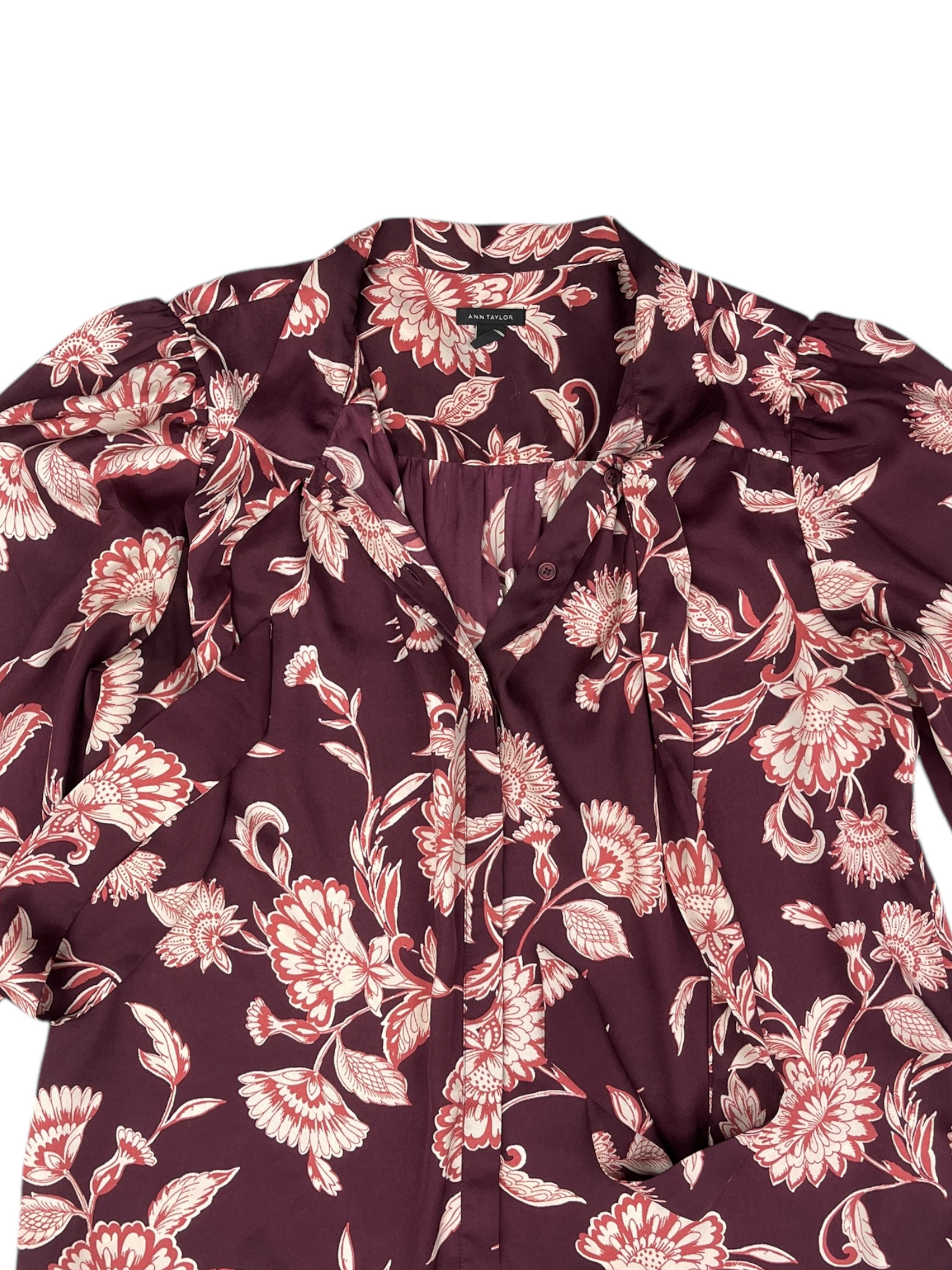 Top Long Sleeve By Ann Taylor In Floral Print, Size: M