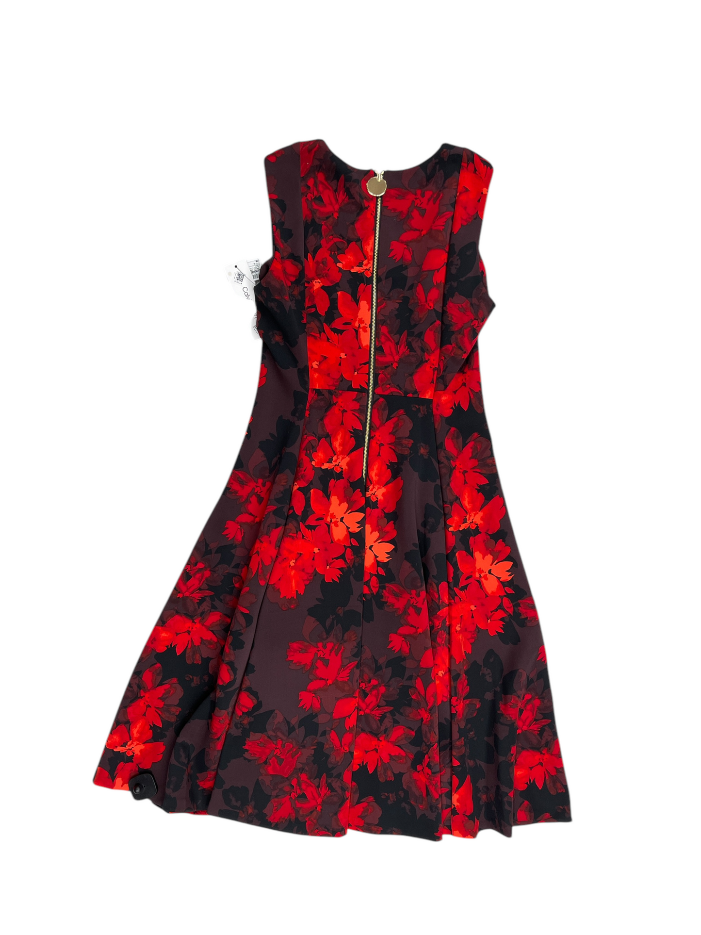 Dress Party Long By Calvin Klein In Black & Red, Size: 8