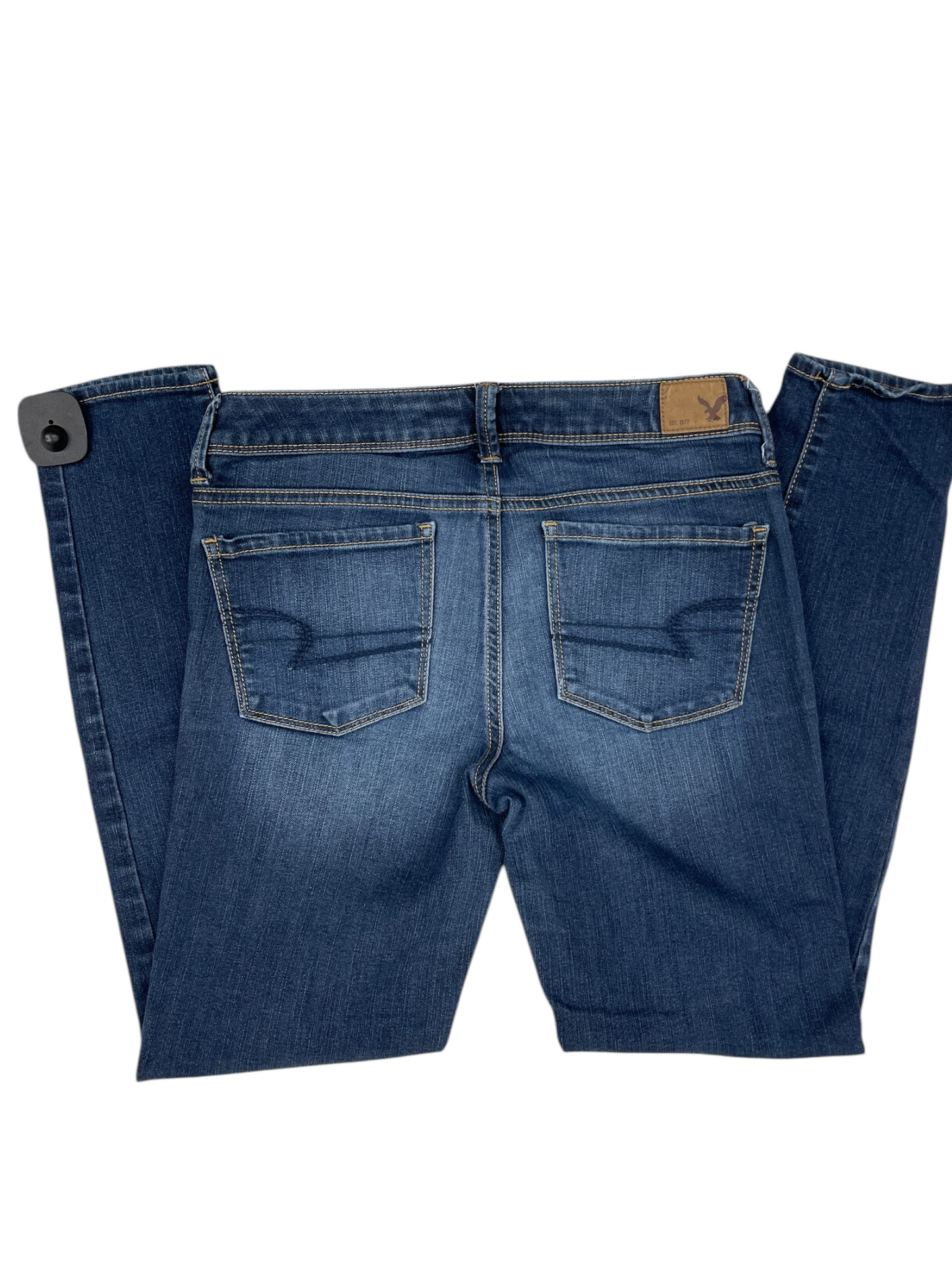 Jeans Skinny By American Eagle In Blue Denim, Size: 4