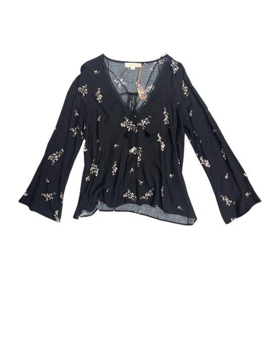 Top Long Sleeve By Lovestitch In Black & Cream, Size: L