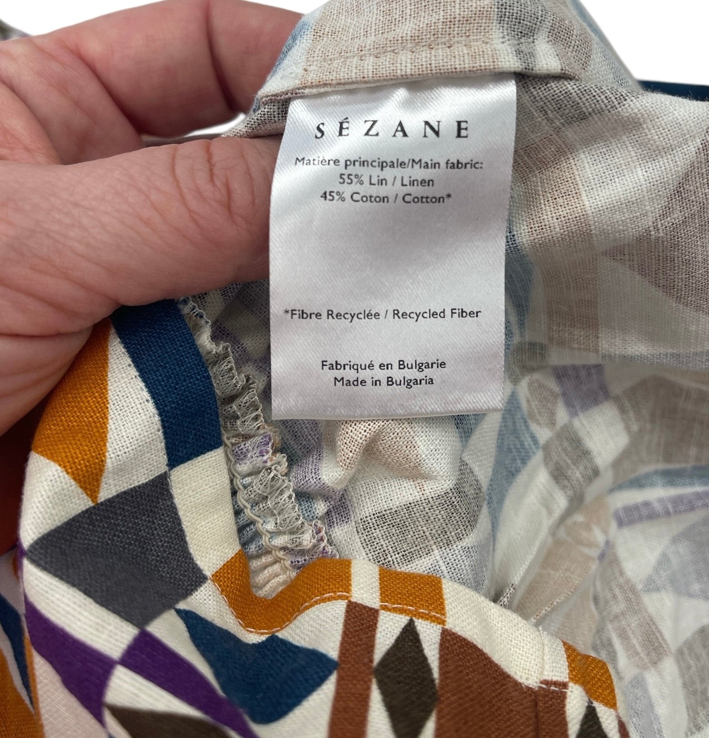 Top Sleeveless By Sezane In Geometric Pattern