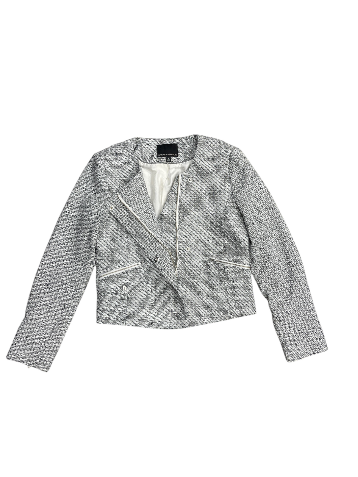 Blazer By Banana Republic In Grey, Size: 6