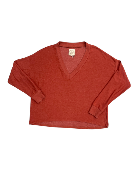 Top Long Sleeve By Chaser In Orange, Size: M