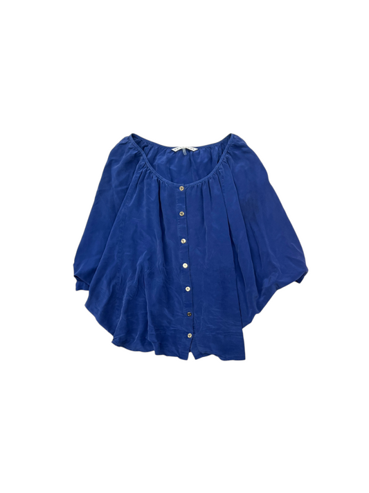 Top 3/4 Sleeve By Trina Turk In Blue, Size: L